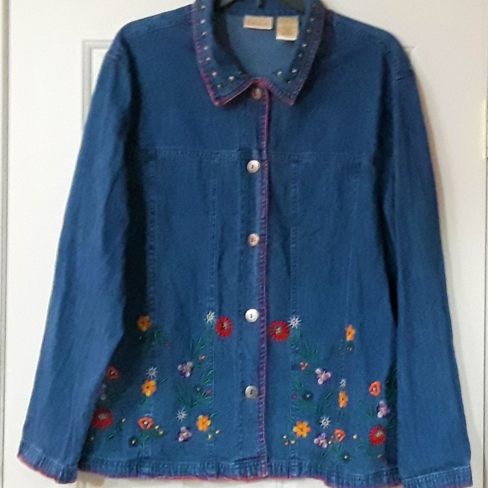 Cotton Bobbie Brooks Floral Embroidery Shirt